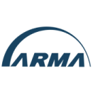 ARMA logo featuring the word ARMA in dark blue sans-serif font beneath a dark blue arch.
